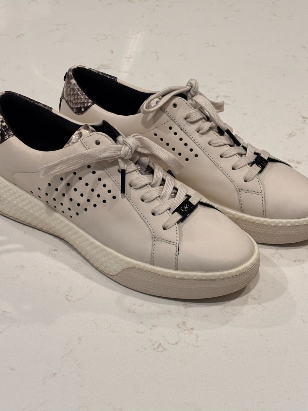 Michael Kors Codie Leather Sneakers size 10 Snake Skin Lace Up